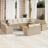  14-dijelni set vrtnih sofa s jastucima poliratan Bež | shoptok.hr