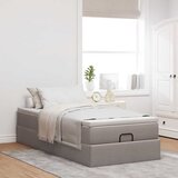  Otomanski krevet s madracem smeđesivi 90x200 cm tkanine | shoptok.hr