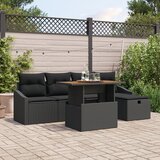 vidaXL set od 6 komada vrtnih sofa s jastučićima crna poli ratan Cijene