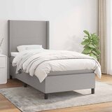  Box spring krevet s madracem svjetlosivi 90x190 cm od tkanine | shoptok.hr