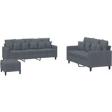 Maison Chic Sedežna garnitura - kavč 3-delna z blazinami temno siv žamet, (21728805) | Shoptok.si