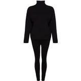 Trendyol Black Wide Fit Turtleneck Knitwear Bottom-Top Set