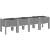  Vrtna sadilica s nogama svjetlosiva 160 x 40 x 42 cm PP | Eponuda.com