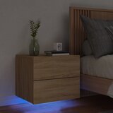 vidaXL Zidni noćni ormarić s LED svjetlima boja hrasta sonome Cijene