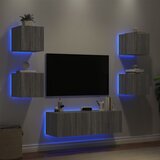  The Living Store Stenske TV omarice z LED lučkami 5 kosov siva sonoma - Stenska TV Omarica, (21555411) Cene