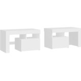  Noćni ormarići 2 kom s LED svjetlima bijeli 70 x 36,5 x 40 cm | shoptok.hr