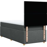 vidaXL Box spring postelja z vzmetnico temno siva 90x190 cm blago | Shoptok.si
