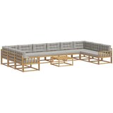  Set vanjskih sofa 11 kom. Bijela i svjetlosiva | shoptok.hr