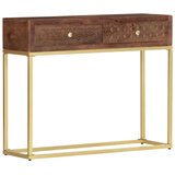 Maison Chic konzolna miza - miza ob steni 90x30x75 cm trden mangov les, (21786222) | Shoptok.si