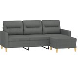  Trosjed s tabureom tamnosivi 180 cm od tkanine Siva | shoptok.hr