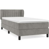 Box spring krevet s madracem svjetlosivi 90x190 cm baršunasti | shoptok.hr