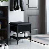  Klupa za cipele crna 42 x 42 x 45 cm od konstruiranog drva | shoptok.hr