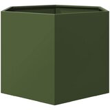  Vrtna sadilica maslinastozelena šesterokutna 69x60x45 cm čelik | shoptok.hr