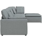  Modularna sofa s podnožjem i jastucima, tkanina, svijetlo siva | Eponuda.com