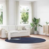vidaXL Čupavi tepih s visokim vlaknima tamnoplavi 240x240 cm poliester Cijene