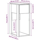 TOWER stalak za računalo s ladicom boja betona 30x44x74 cm | shoptok.hr