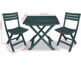  3-dijelni sklopivi bistro set plastični zeleni | shoptok.hr