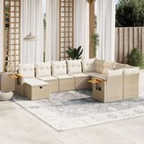 vidaXL 10-dijelni set vrtnih sofa s jastucima bež od poliratana | shoptok.hr