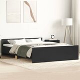  Okvir kreveta s uzglavljem i podnožjem crni 120 x 200 cm | Eponuda.com