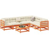  7-dijelni set vrtnih sofa voštano smeđi od masivne borovine | shoptok.hr