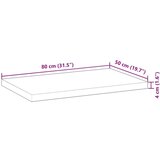 Stolna ploča 80x50x4 cm pravokutna od masivnog drva bagrema | shoptok.hr