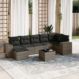 vidaXL 8-dijelni set vrtnih sofa od poliratana s jastucima sivi | shoptok.hr