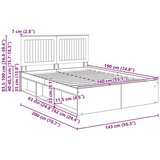  Okvir za krevet Umjetnička hrastovina 140 x 190 cm | shoptok.hr