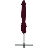  Konzolni vrtni suncobran s čeličnim stupom 250 x 250 cm bordo | shoptok.hr