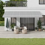 Tenda na ručno uvlačenje antracit i bijela 600 x 350 cm u