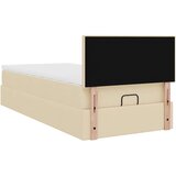  Otomanski okvir kreveta s madraca krem 80x200cm od tkanine | shoptok.hr