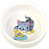 Trixie Posoda za mačke keramična bela z motivom 0,3l/11 cm | Shoptok.si