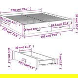  Posteljni okvir s predali dimljen hrast 200x200 cm inž. les | Shoptok.si