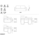 Makamii Zelena sklopiva/s prostorom za odlaganje sofa od šenila 218 cm Lilo – | shoptok.hr