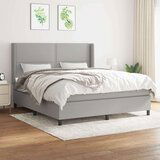  Box spring postelja z vzmetnico svetlo siva 160x200 cm žamet, (20898793) | Shoptok.si