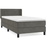 Maison Chic Box spring postelja - Vzmetna postelja z vzmetnico temno siva 100x200 cm žamet SL7906, (21906313) Cene