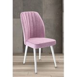 Hanah home set trpezarijskih stolica Platinum 8 kom, roze tkanina Jerry, bele metalne noge | Eponuda.com