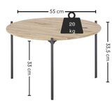 Konferencijski stočić AURA prečnika 55 cm hrast/antracit | Eponuda.com