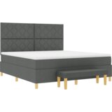  vzmetna postelja z vzmetnico in klopjo temno siva 180x200 cm tkanina, (22083193) | Shoptok.si