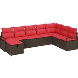 vidaXL Vrtna sedežna garnitura z blazino 8 pcs Rjava Poly ratan, (5000021099) | Shoptok.si