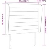 Uzglavlje s ušima tamnosivo 83 x 23 x 118/128 cm baršunasto | shoptok.hr