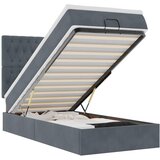 Maison Chic Otomanski Posteljni okvir - Enojna postelja - Postelja za odrasle z vzmetnicami siv 90x190cm žamet-J2100, (21761871) | Shoptok.si