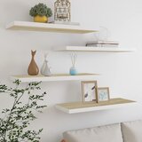 vidaXL plutajuće zidne police 4 kom hrast i bijele 80x23,5x3,8 cm MDF Cijene