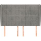  Uzglavlje s ušima svjetlosivo 147x23x118/128 cm baršunasto | shoptok.hr