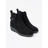 Shelvt Black suede ankle boots with elastic insert | Shoptok.si