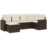  6-dijelni set vrtnih sofa od poliratana s jastucima smeđi | shoptok.hr