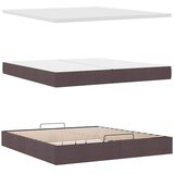  Otomanski krevet s madracem tamnosmeđi 200x200 cm tkanine | shoptok.hr