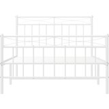  Metalni okvir kreveta uzglavlje i podnožje bijeli 107x203 cm | shoptok.hr