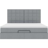 vidaXL Otomanski posteljni okvir z vzmetnico siv 160x200 cm blago | Shoptok.si