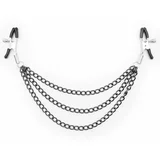 Ohmama Fetish Black Nipple Clamps with Multi Chains