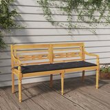 vidaXL klop batavia z antracitno blazino 150 cm trdna tikovina | Shoptok.si